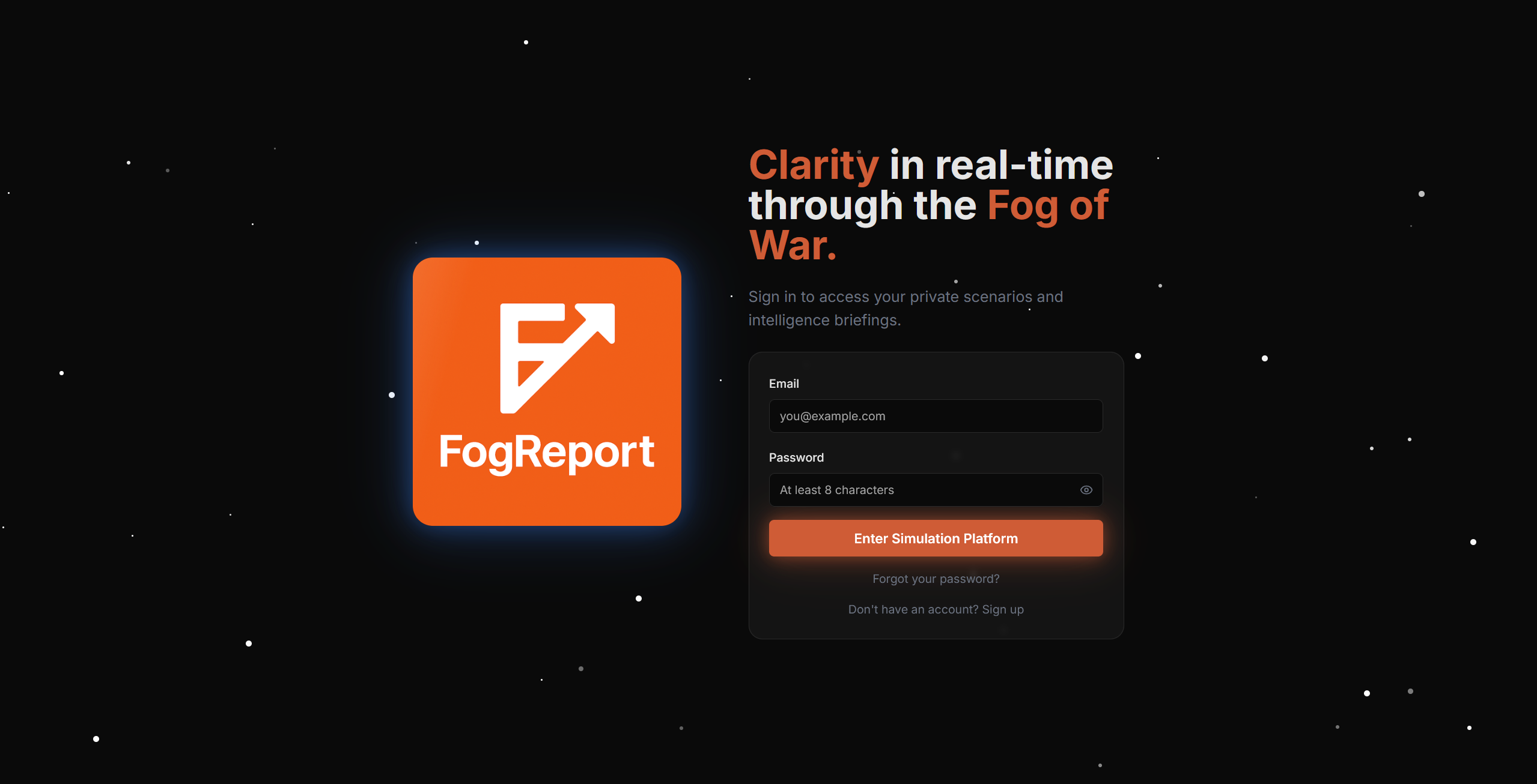 FogReport.io website demo